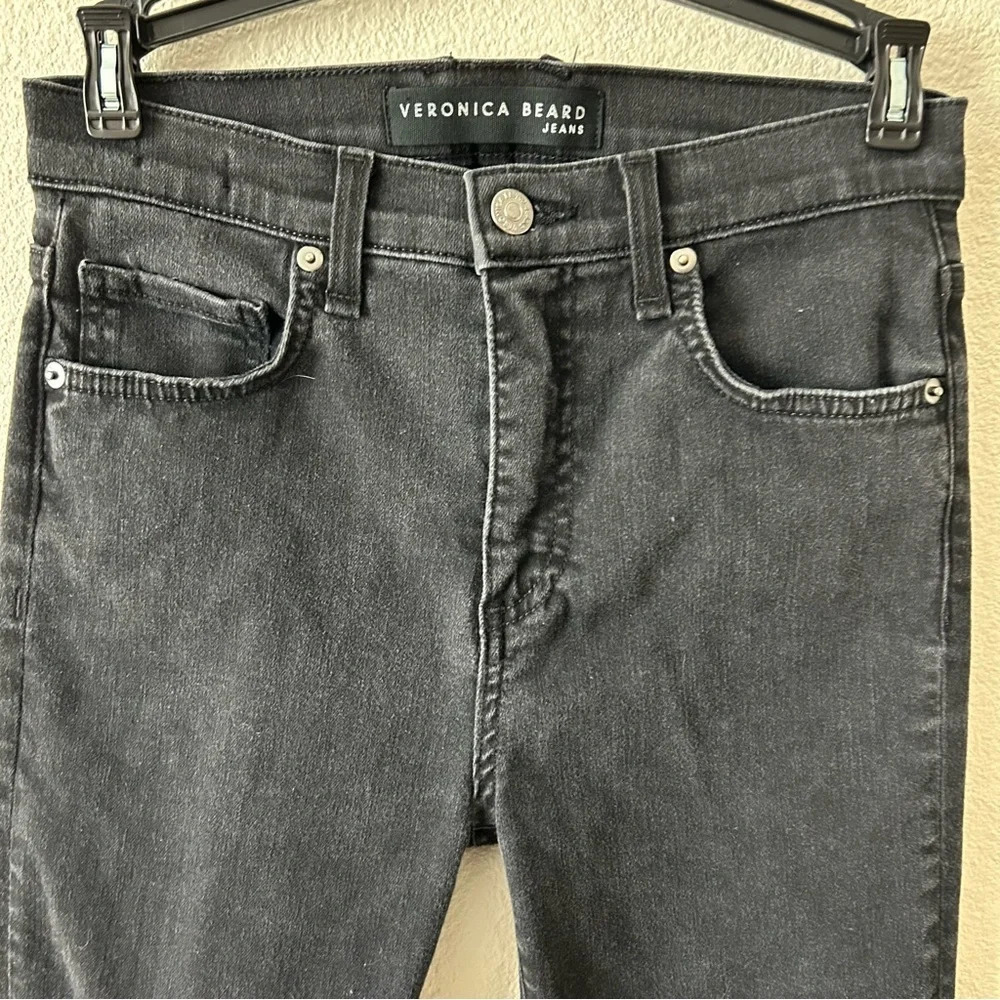 Veronica Beard kate skinny high rise black raven jeans inner slit sz 26/2 #243. - Picture 6 of 13